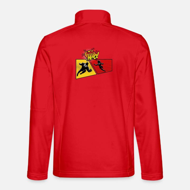 Superhelden-Pop-Art-Tafel - Unisex Softshelljacke - Rot