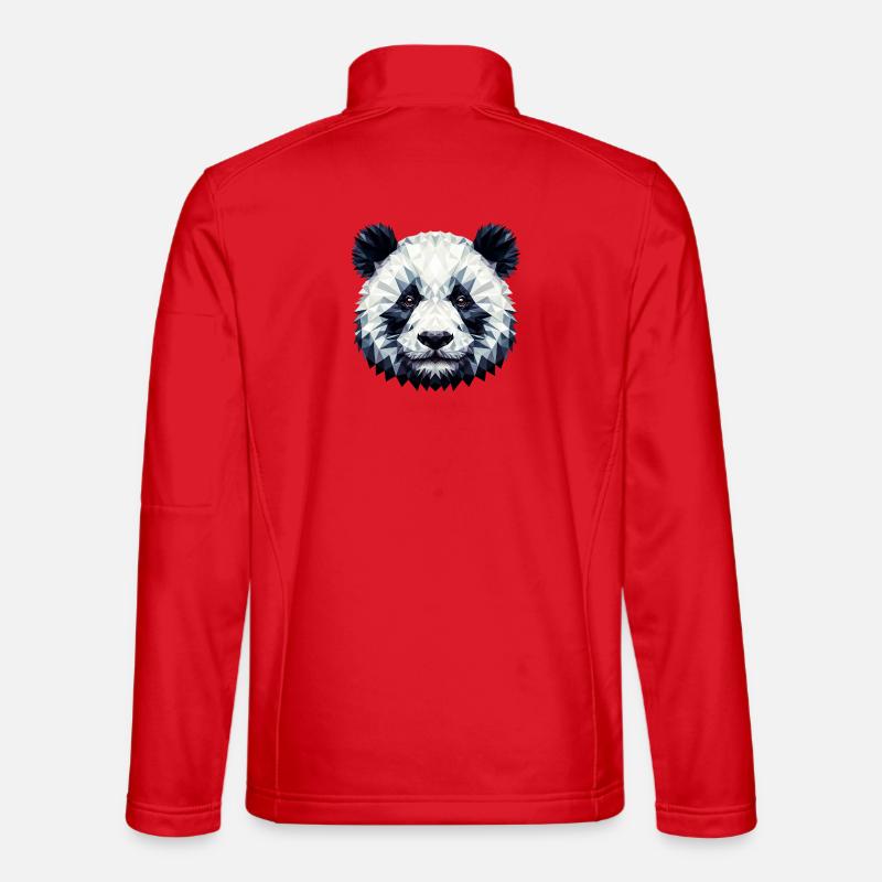 Polygonal Panda - Unisex Softshell Jacket - red