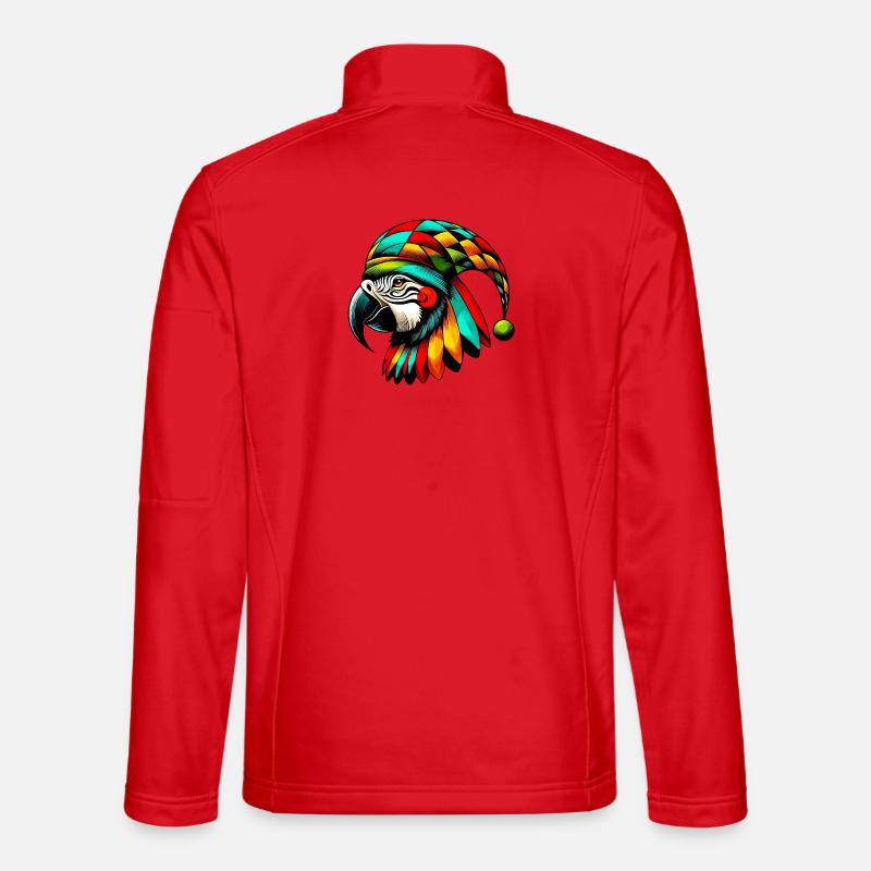 Harlequin Parrot - Unisex Softshell Jacket - red