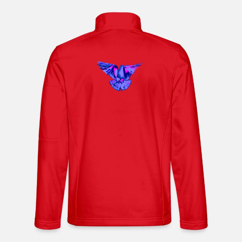 Dove blue - Unisex Softshell Jacket - red