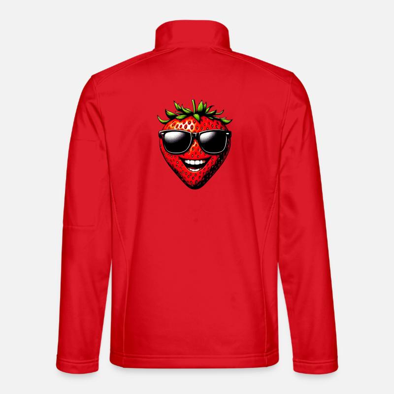 Erdbeere mit Sonnenbrille - Unisex Softshelljacke - Rot