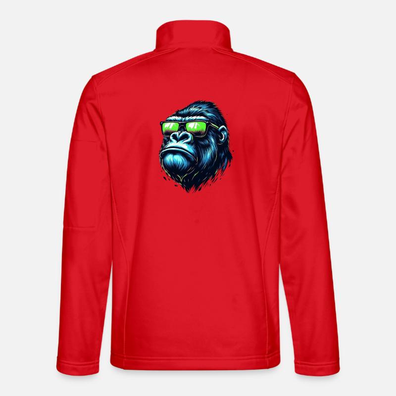 Gorillas with Sunglasses - Unisex Softshell Jacket - red