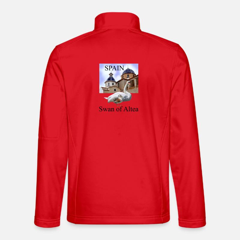 Ornate swans and Spanish architecture - Unisex Softshell Jacket - red