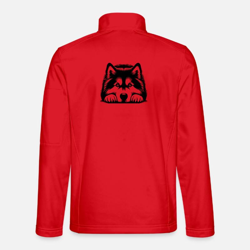 Alaskan Malamute Head with Paws Unisex Softshell Jacket