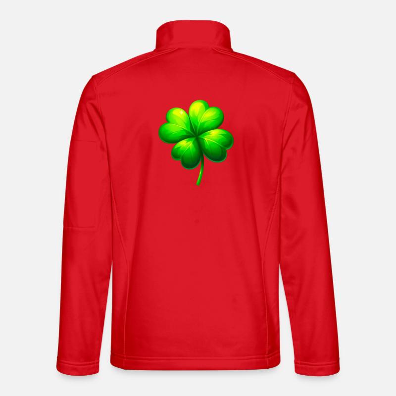 Vierblättriges Kleeblatt - Unisex Softshelljacke - Rot