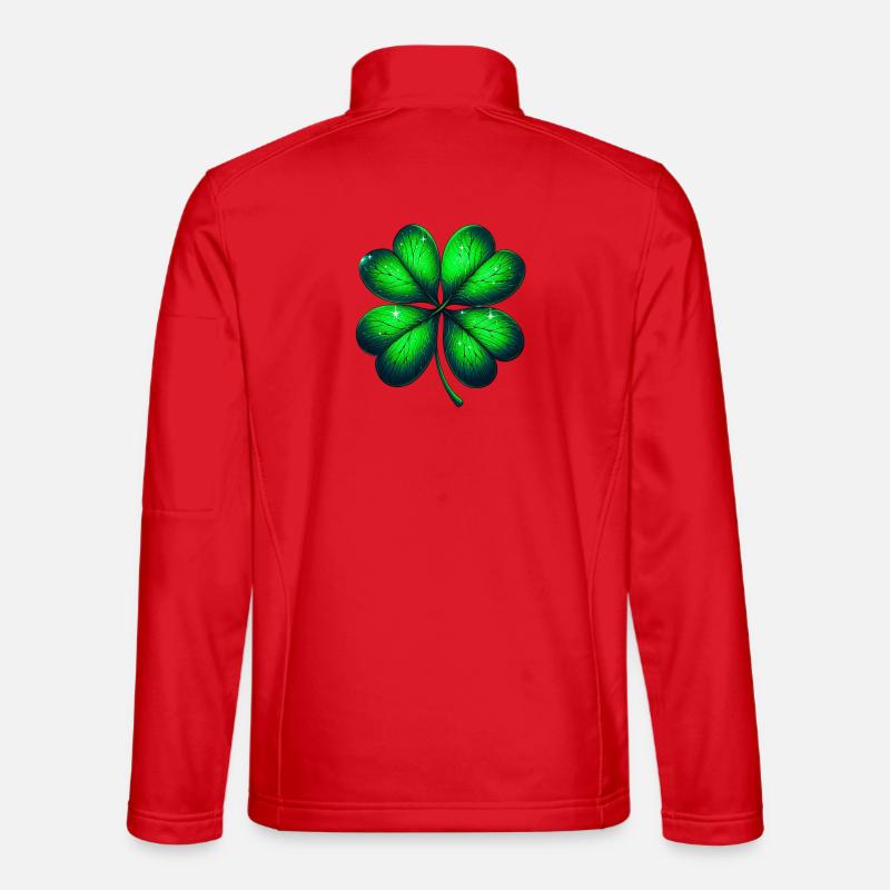 Vierblättriges Kleeblatt - Unisex Softshelljacke - Rot