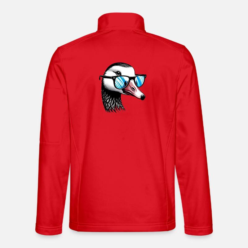 Gans mit Brille - Unisex Softshelljacke - Rot