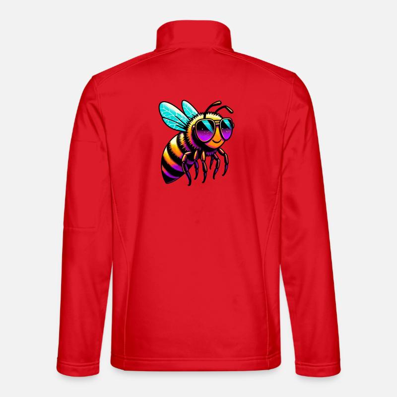 Biene mit Sonnenbrille - Unisex Softshelljacke - Rot