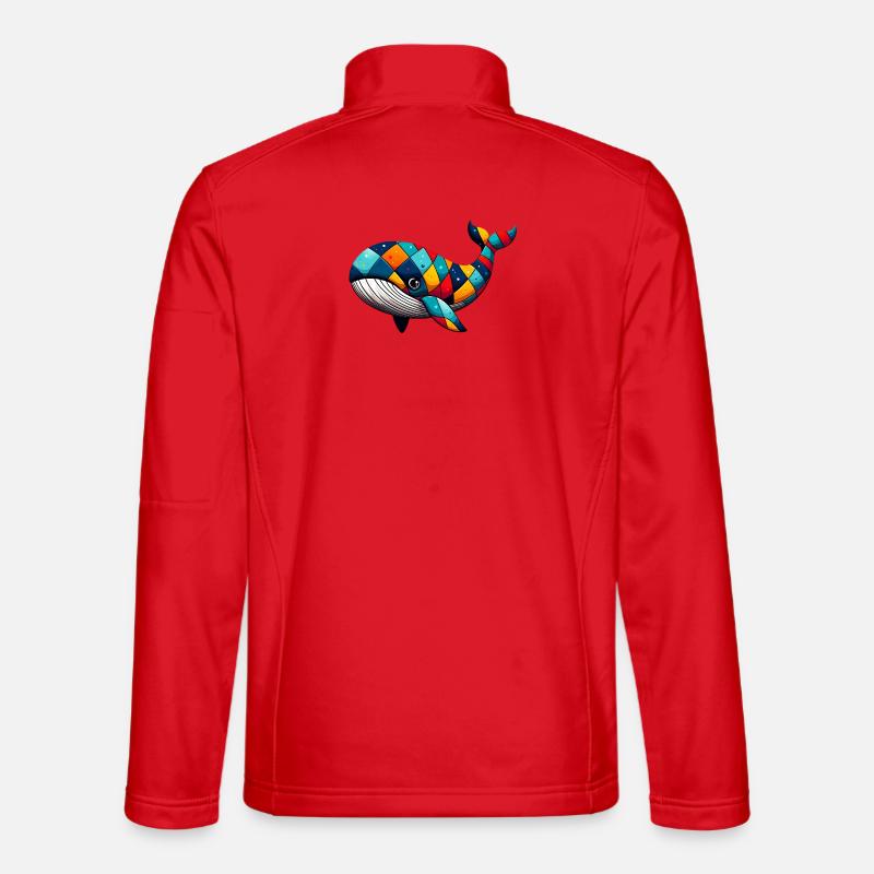 Harlequin whale - Unisex Softshell Jacket - red