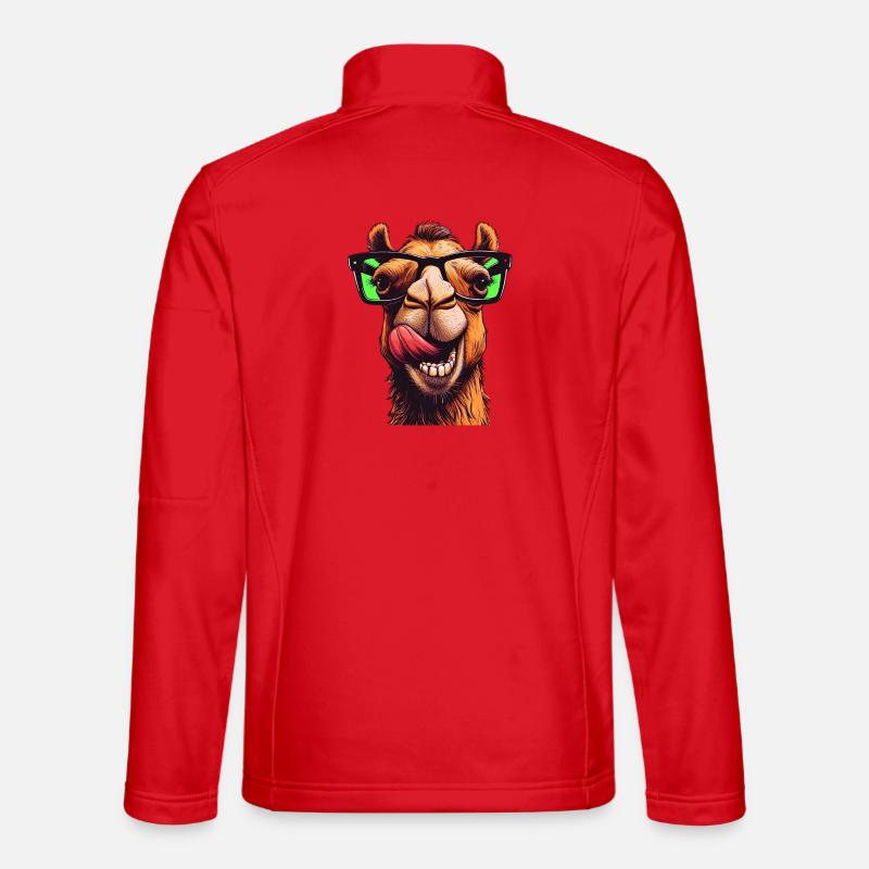 Kamel mit Sonnenbrille - Unisex Softshelljacke - Rot