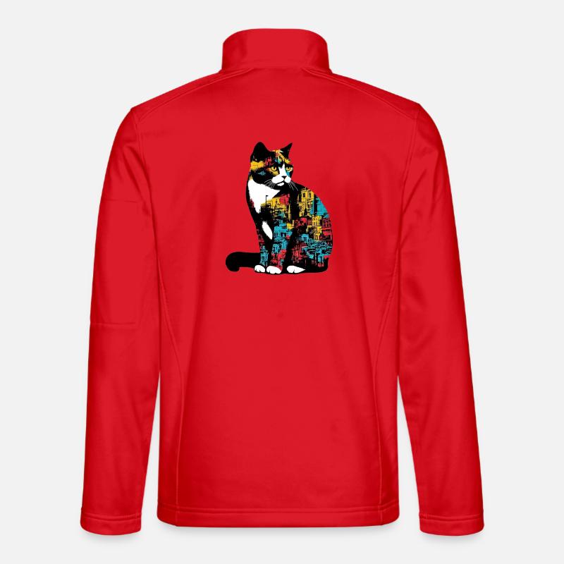 Cat - Unisex Softshell Jacket - red