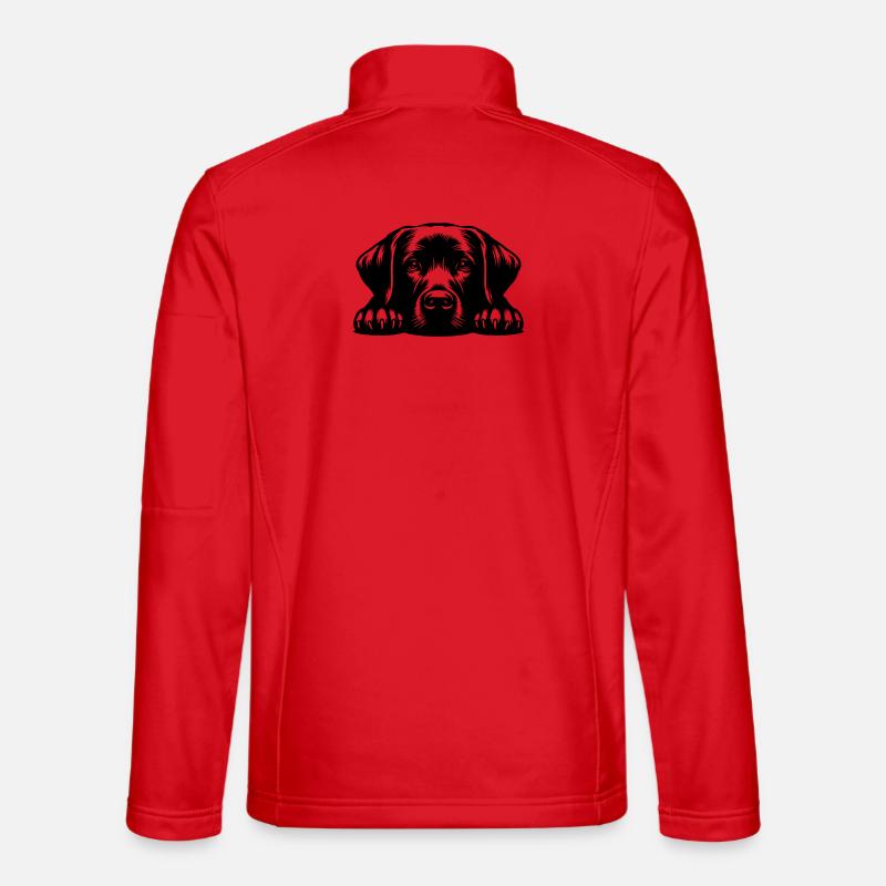 Labrador Kopf mit Pfoten - Unisex Softshelljacke - Rot