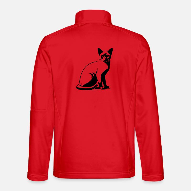 Burmese cat - Unisex Softshell Jacket - red