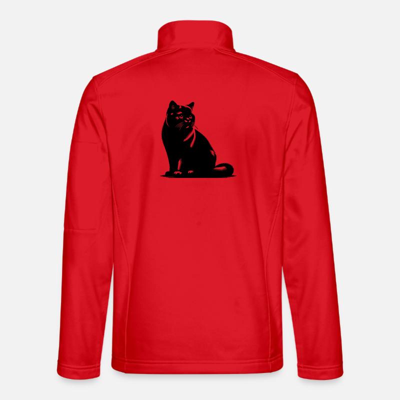 British Shorthair Cat - Unisex Softshell Jacket - red
