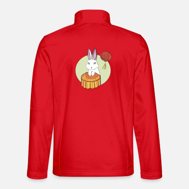 Mooncake Rabbit - Unisex Softshell Jacket - red