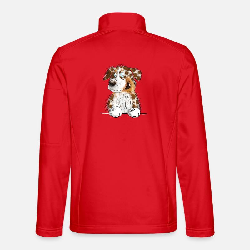 Funny Australian Shepherd Red Merle - Unisex Softshelljacke - Rot
