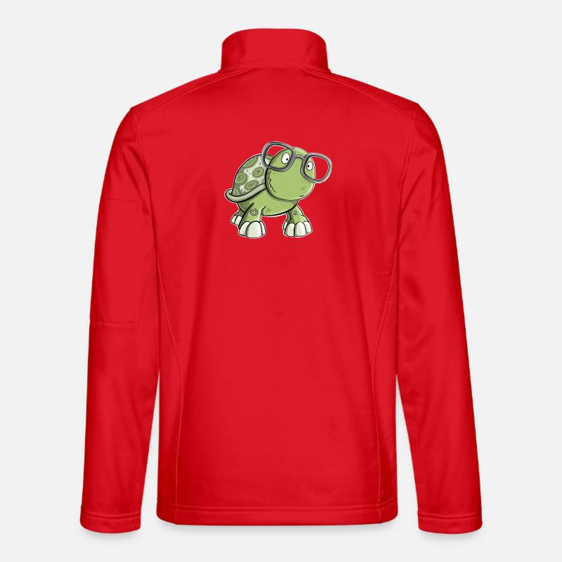 Schildkröte mit Brille - Unisex Softshelljacke - Rot