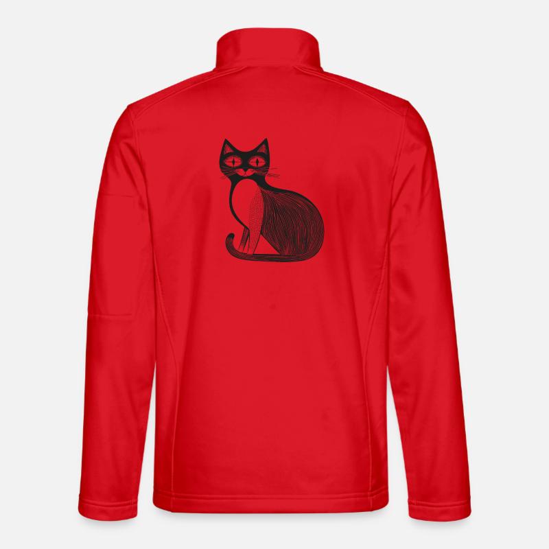 Cat - Unisex Softshell Jacket - red