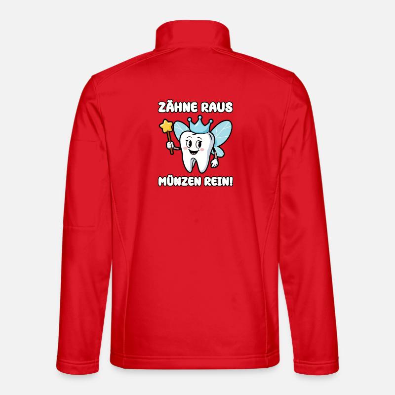 Teeth out, coins in! - Unisex Softshell Jacket - red