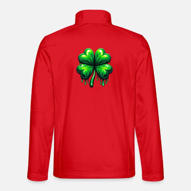 Vierblättriges Kleeblatt - Unisex Softshelljacke - Rot