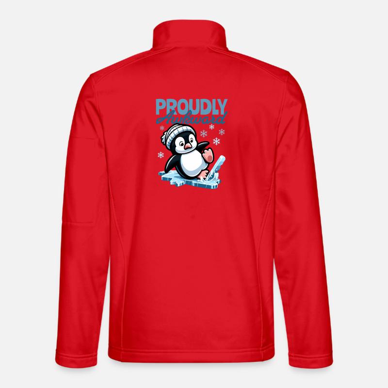 Proudly Awkward – Cute Penguin Slips on the Egg Unisex Softshell Jacket