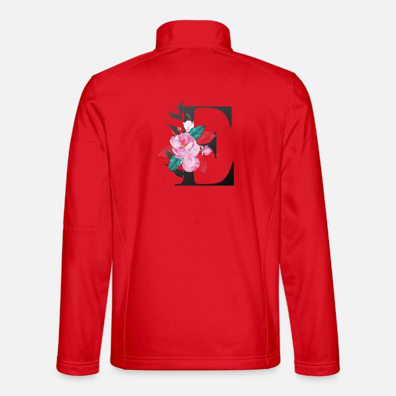 Elégante lettre 'E' avec des fleurs Veste en tissu softshell Unisexe