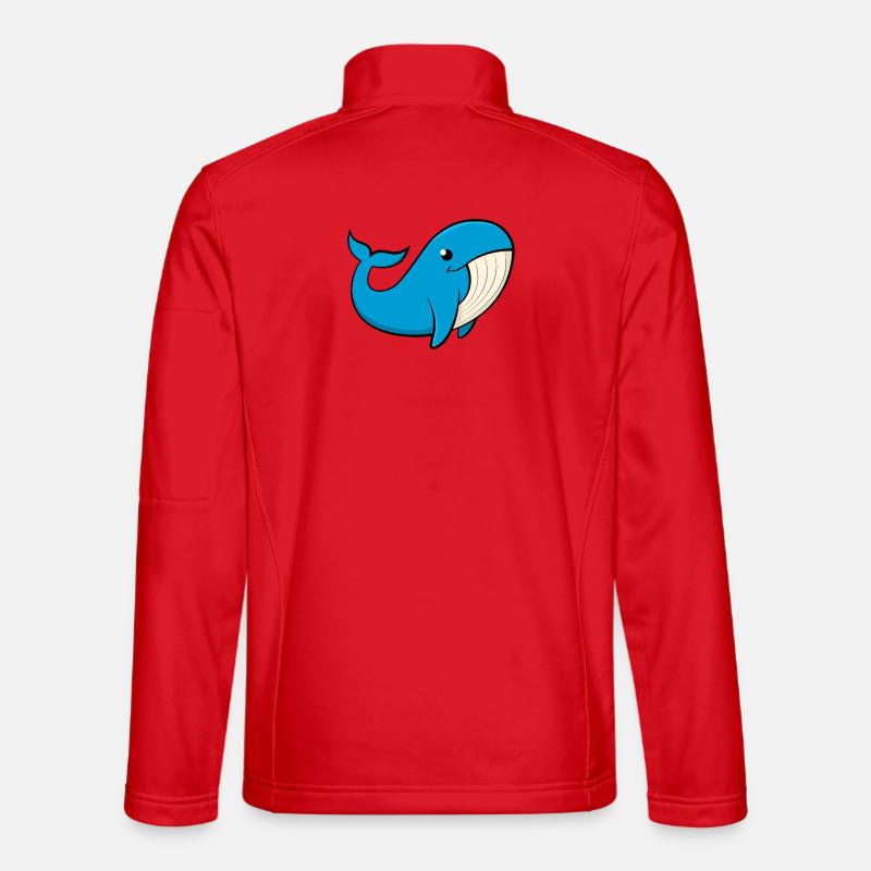 Fröhlicher Blauwal - Unisex Softshelljacke - Rot