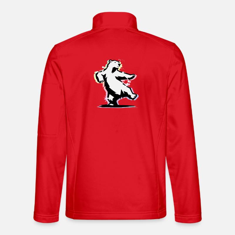 Dancing polar bear in stencil style Unisex Softshell Jacket