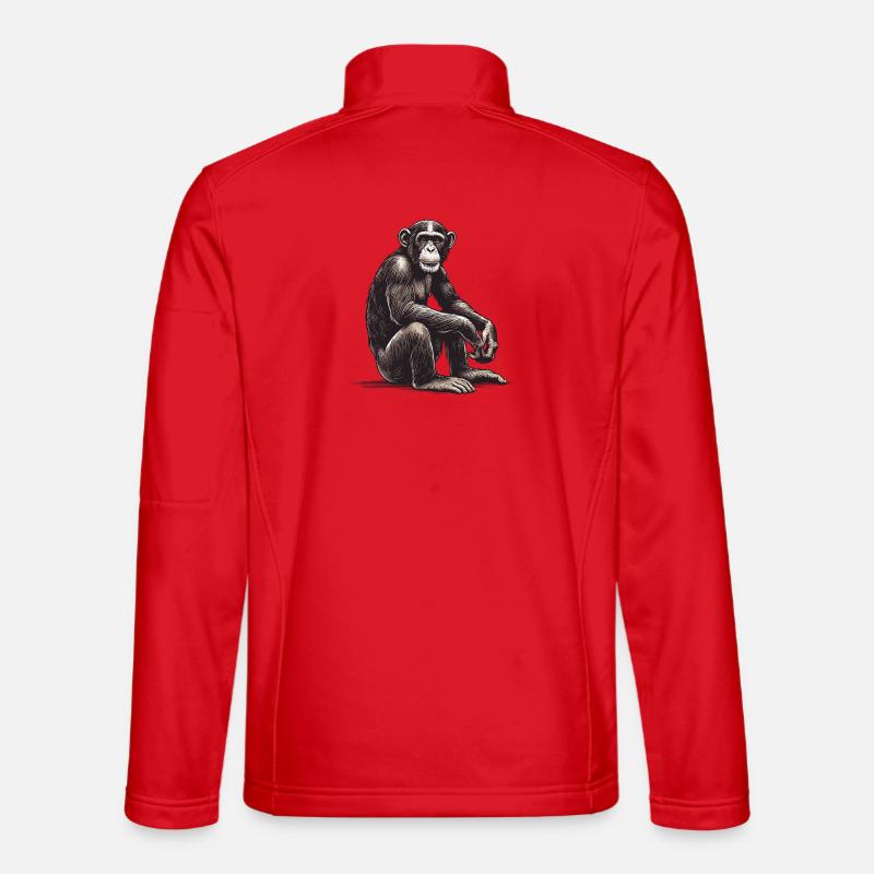 Chimpanzé - Veste en tissu softshell Unisexe - rouge