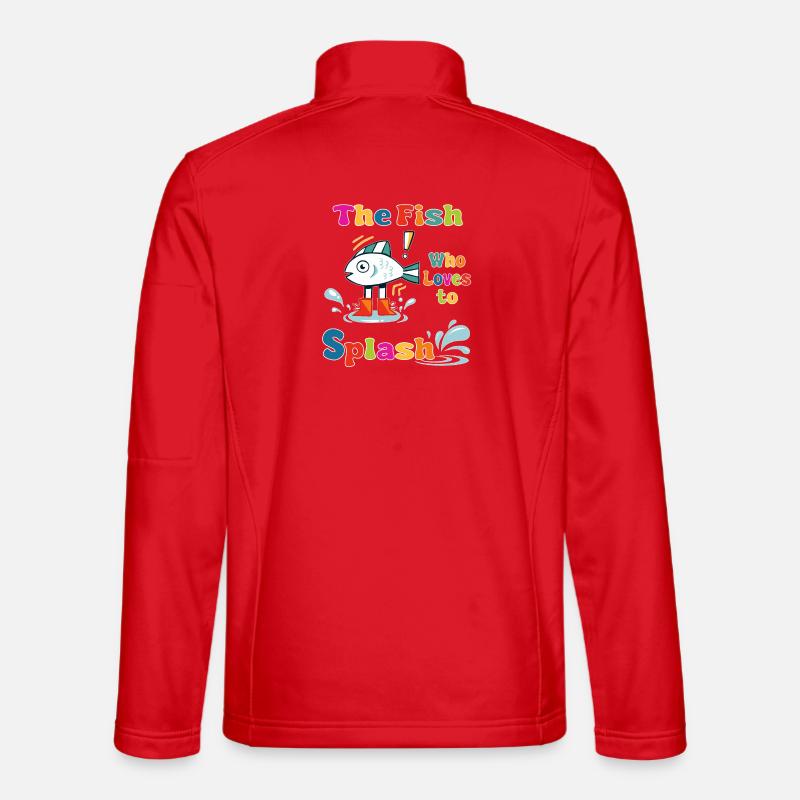 Der Fisch, der es liebt zu planschen - Unisex Softshelljacke - Rot