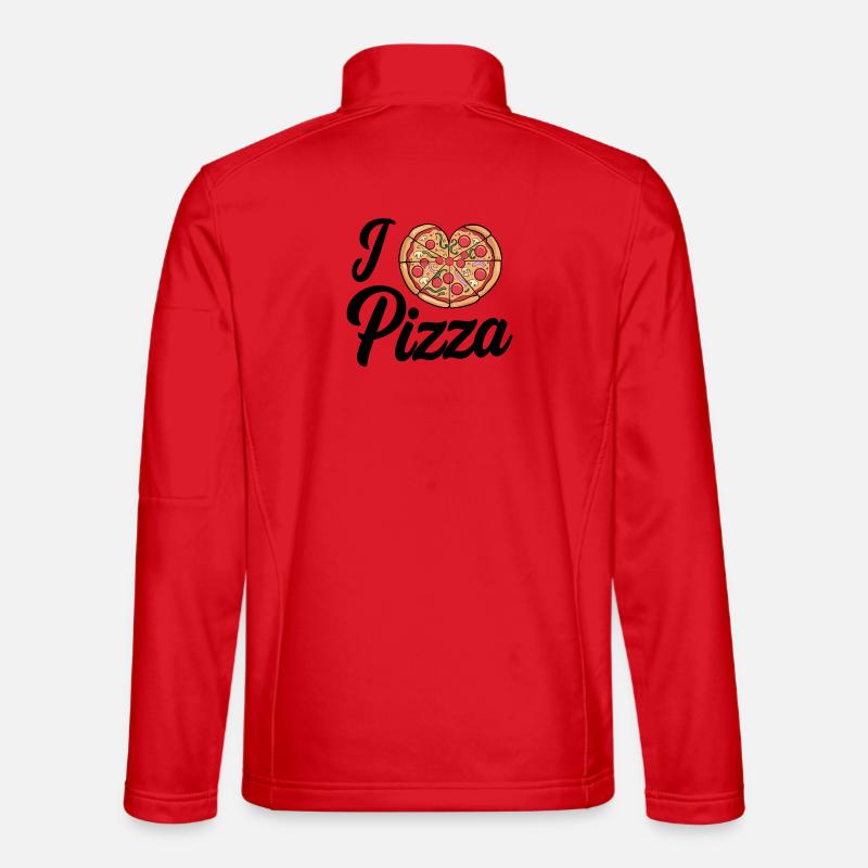 Ich liebe Pizza Herz - Unisex Softshelljacke - Rot