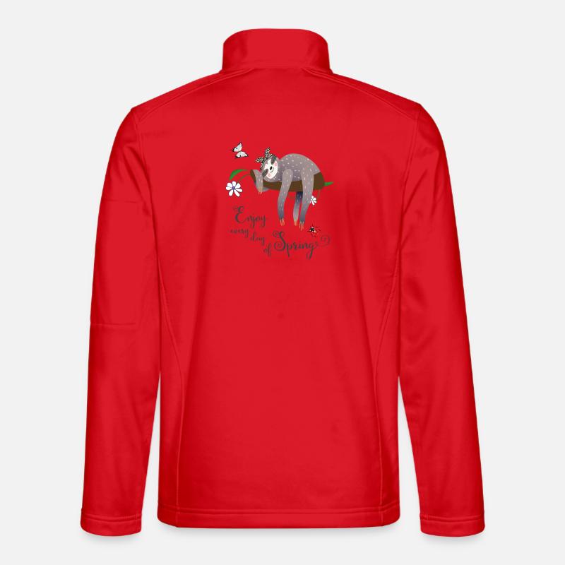 Sloth in spring - Unisex Softshell Jacket - red