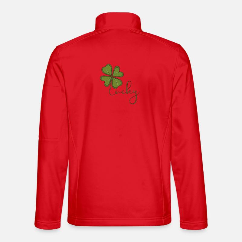 Lucky Four Leaf Clover - Unisex Softshell Jacket - red