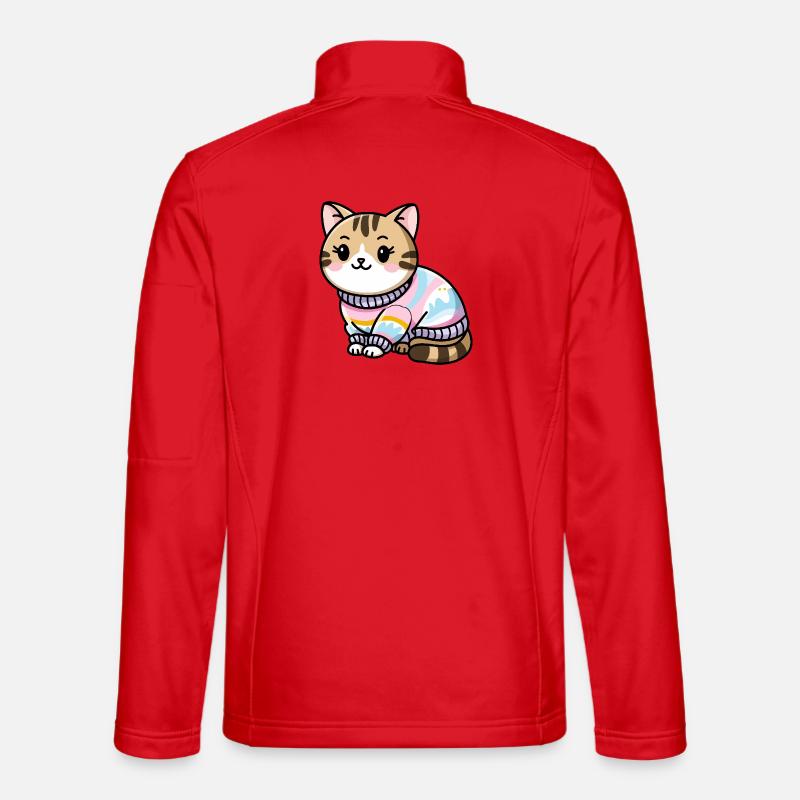 Kuscheliger Pullover Katze - Unisex Softshelljacke - Rot
