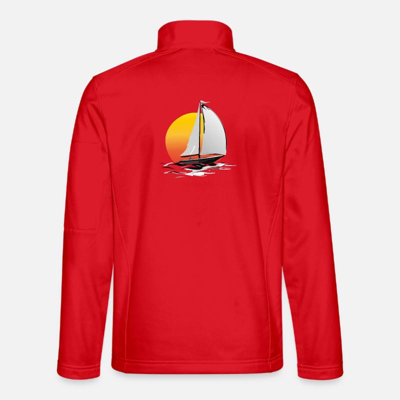 Segler mit Sonne - Unisex Softshelljacke - Rot