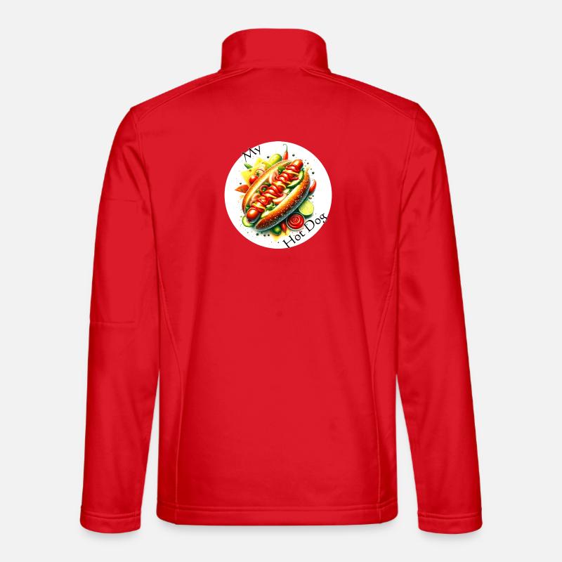 Farbexplosion Hotdog Kunst - Unisex Softshelljacke - Rot