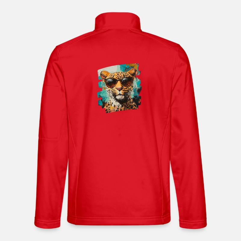 Leopard Retro - Unisex Softshell Jacket - red