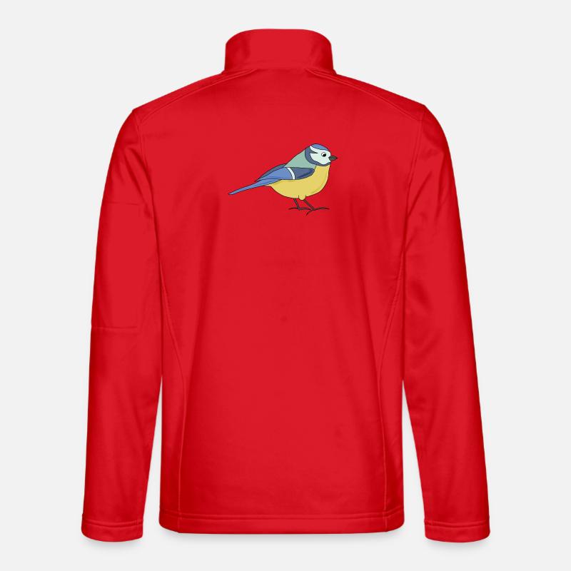 kleine Blaumeise, bunt - Unisex Softshelljacke - Rot