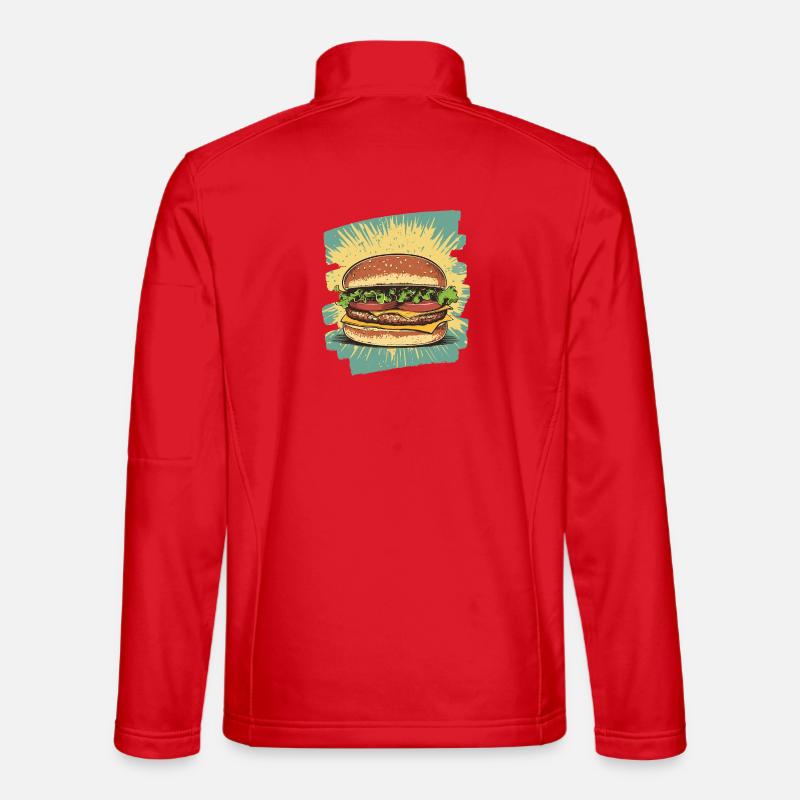 Burger Retro - Unisex Softshelljacke - Rot