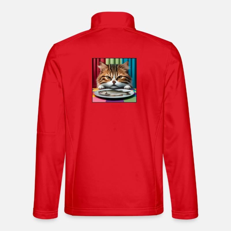 Chat avec du poisson Veste en tissu softshell Unisexe