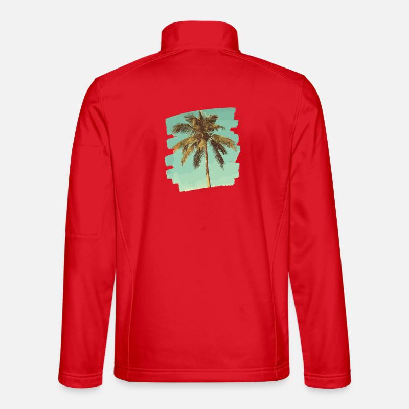 Palm Tree Retro - Unisex Softshell Jacket - red