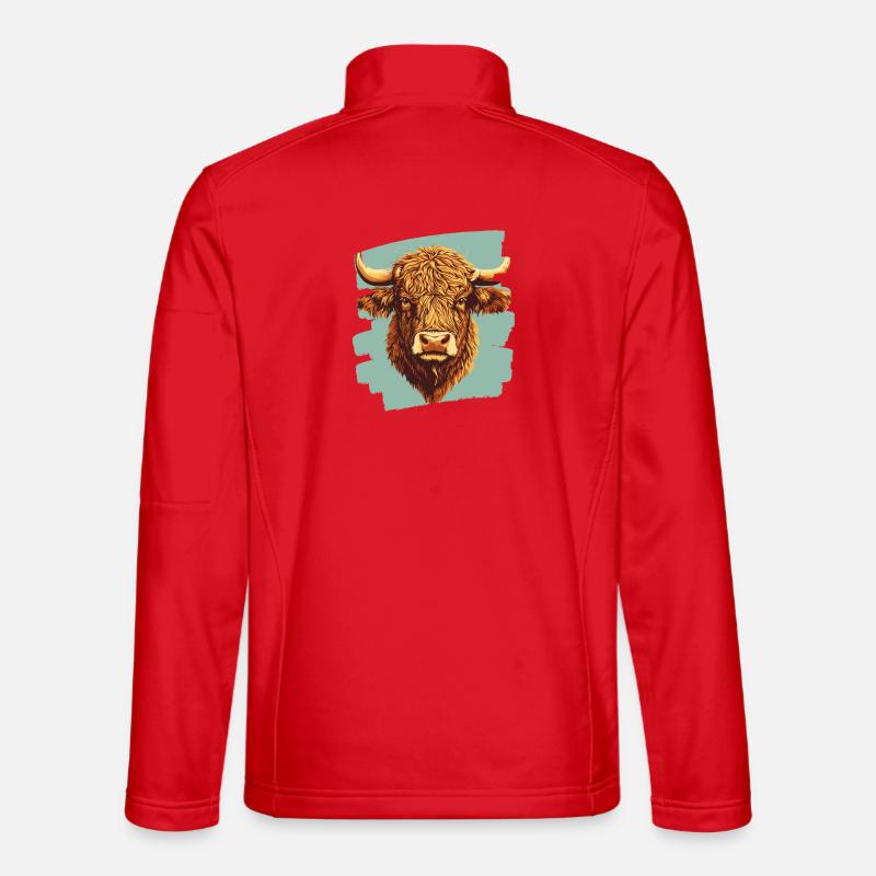 Scottish Highland cattle - Unisex Softshell Jacket - red