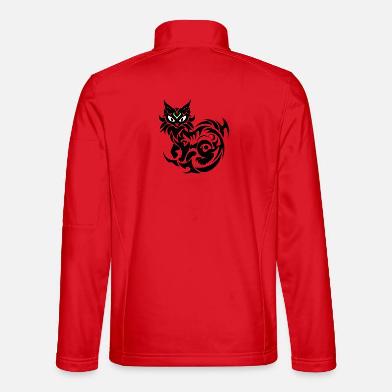 Mystische Katze tribal - Unisex Softshelljacke - Rot