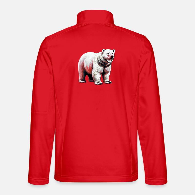 White polar bear - Unisex Softshell Jacket - red