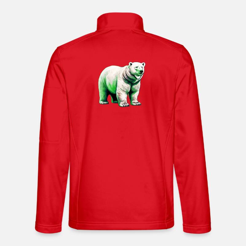 White polar bear - Unisex Softshell Jacket - red