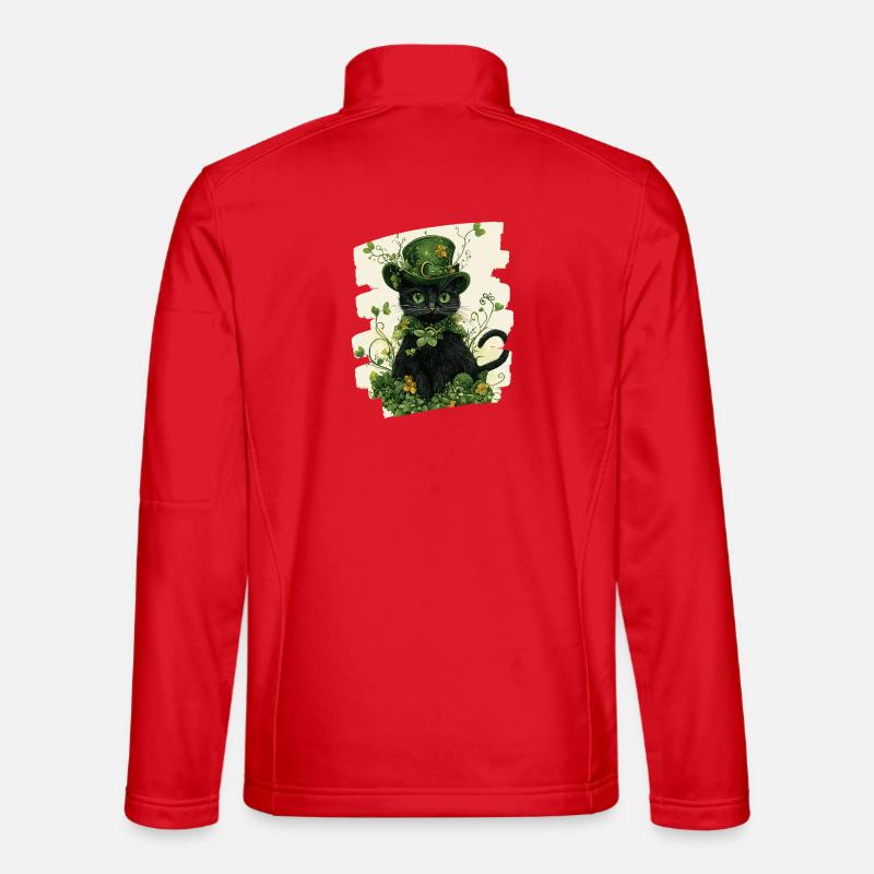 Chat de la Saint-Patrick - Veste en tissu softshell Unisexe - rouge