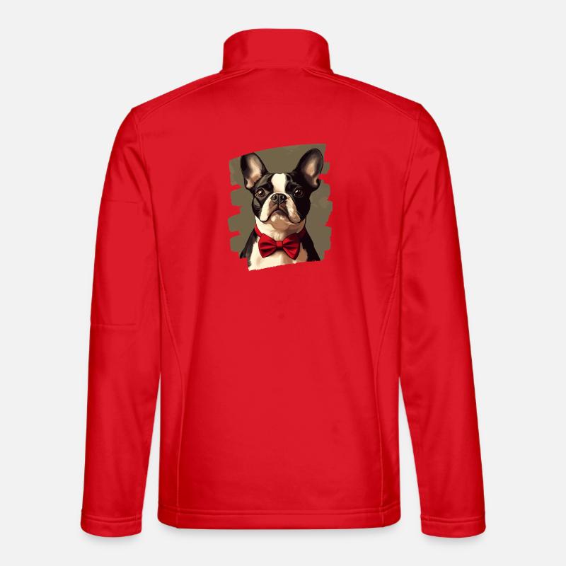 Boston Terrier - Unisex Softshell Jacket - red