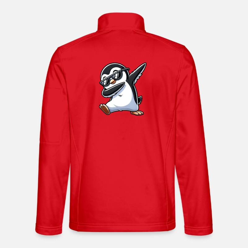 Cool Penguin Dab Lunettes de soleil Dessin animé Veste en tissu softshell Unisexe