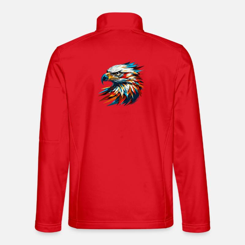Majestic eagle head! - Unisex Softshell Jacket - red