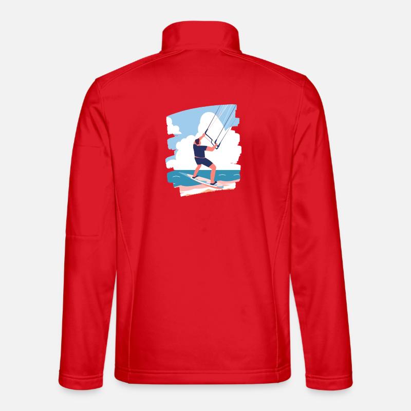Kitesurfer - Unisex Softshelljacke - Rot